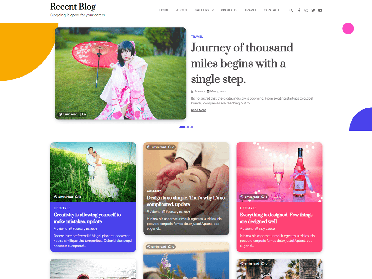 Recent Blog theme screenshot