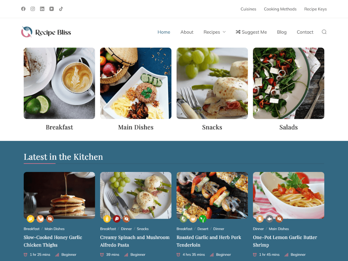 Recipe Bliss theme screenshot