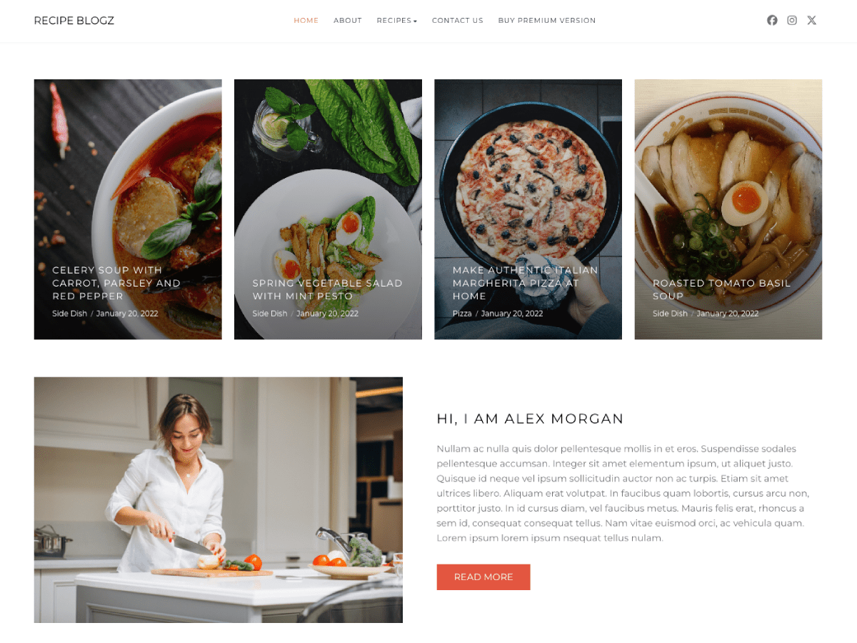 Recipe Blogz theme screenshot