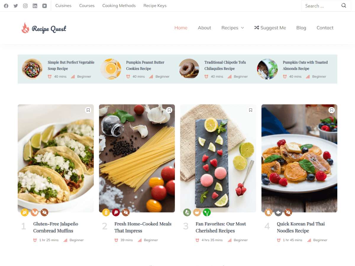 Recipe Quest theme screenshot
