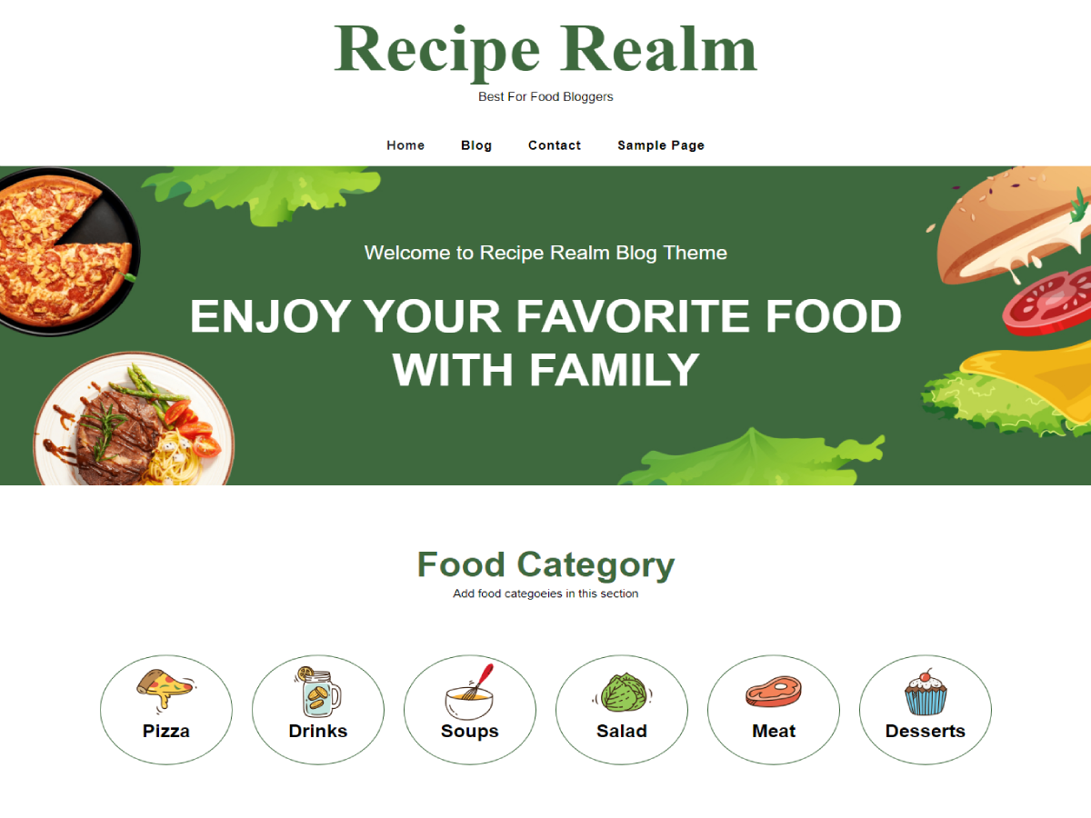 Recipe Realm Blog theme screenshot