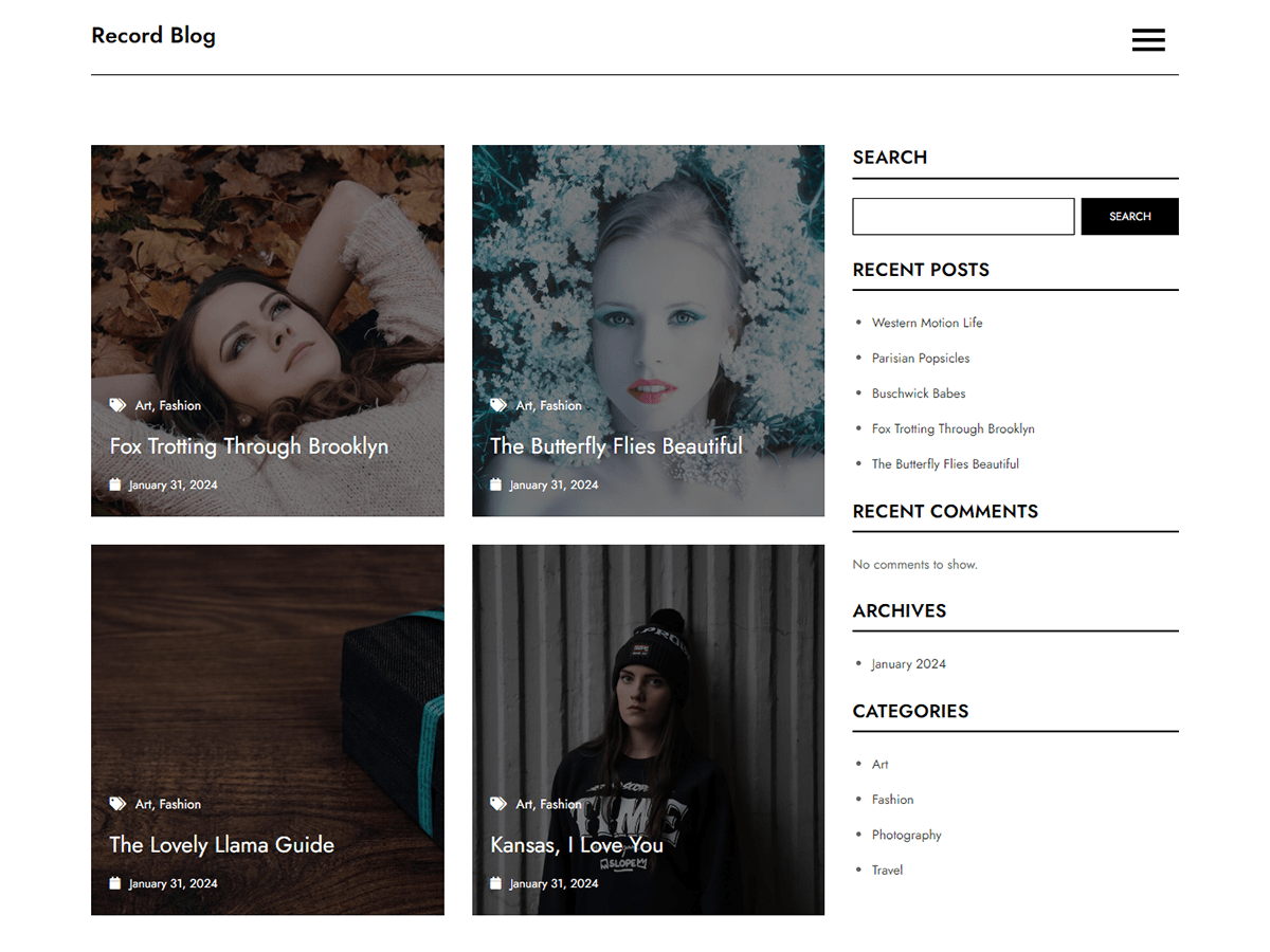 Record Blog theme screenshot