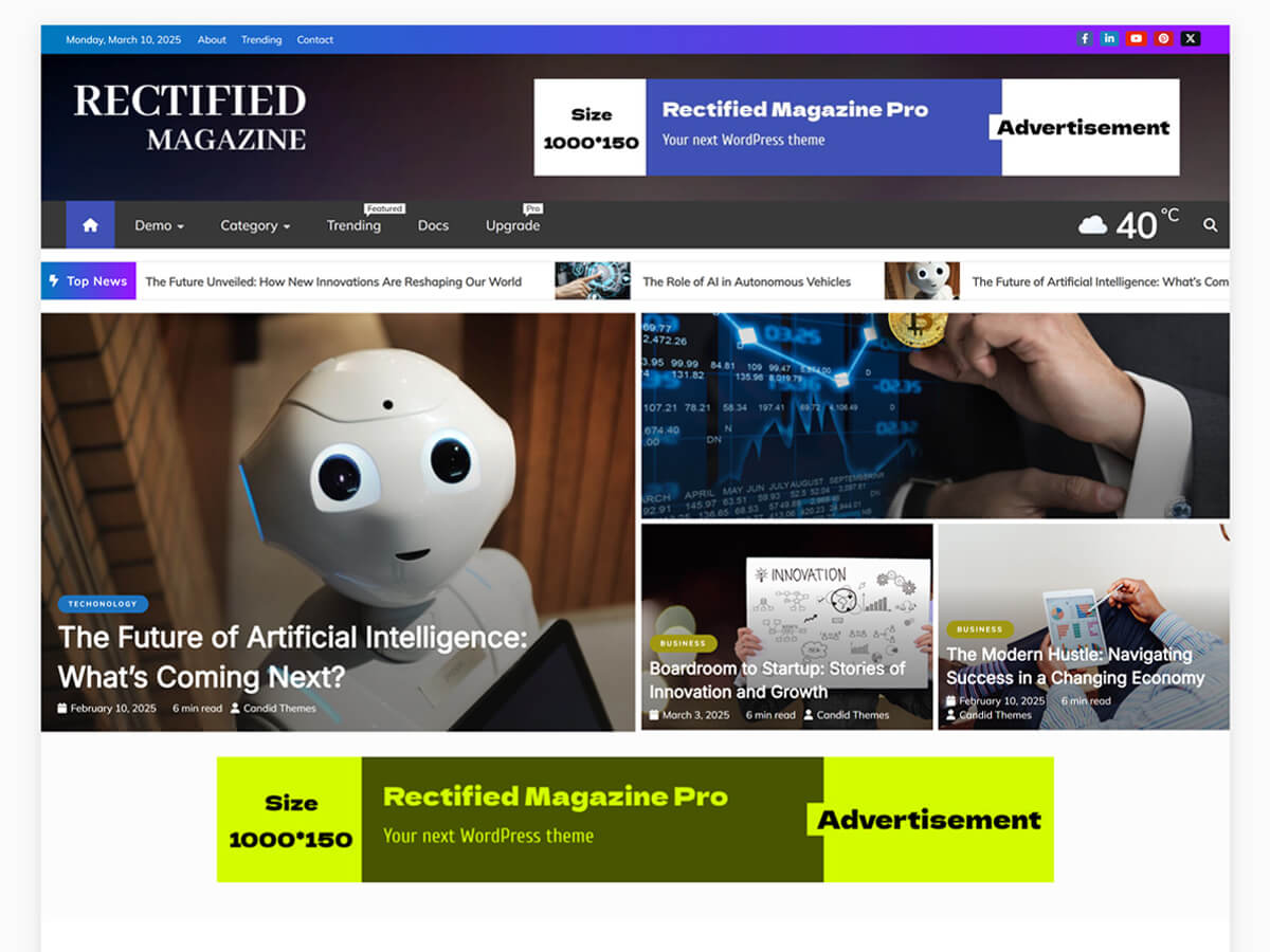 Rectified Magazine theme screenshot