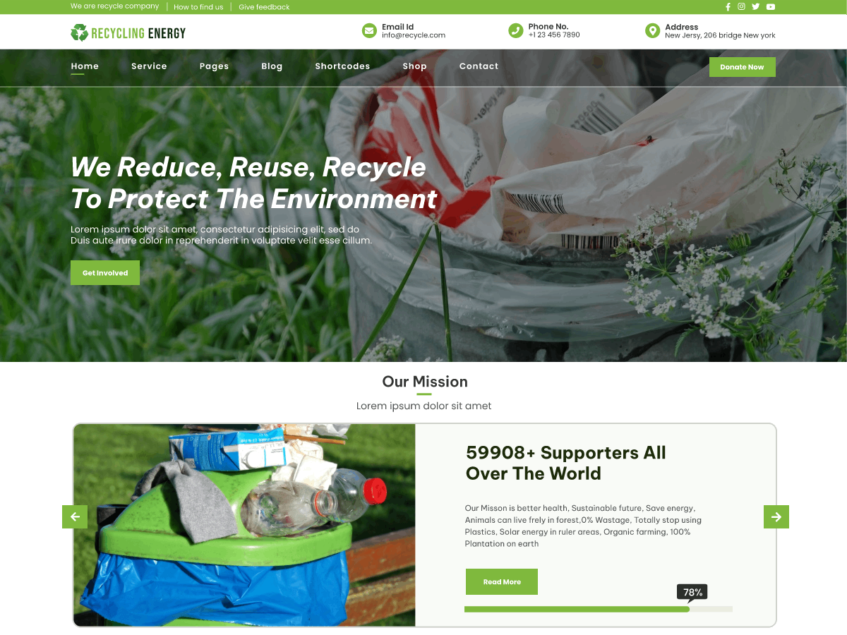 Recycling Energy theme screenshot