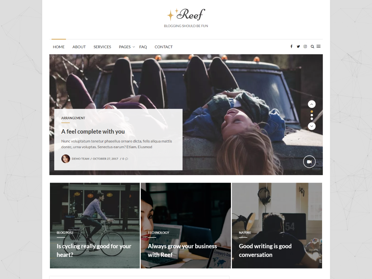 Reef theme screenshot