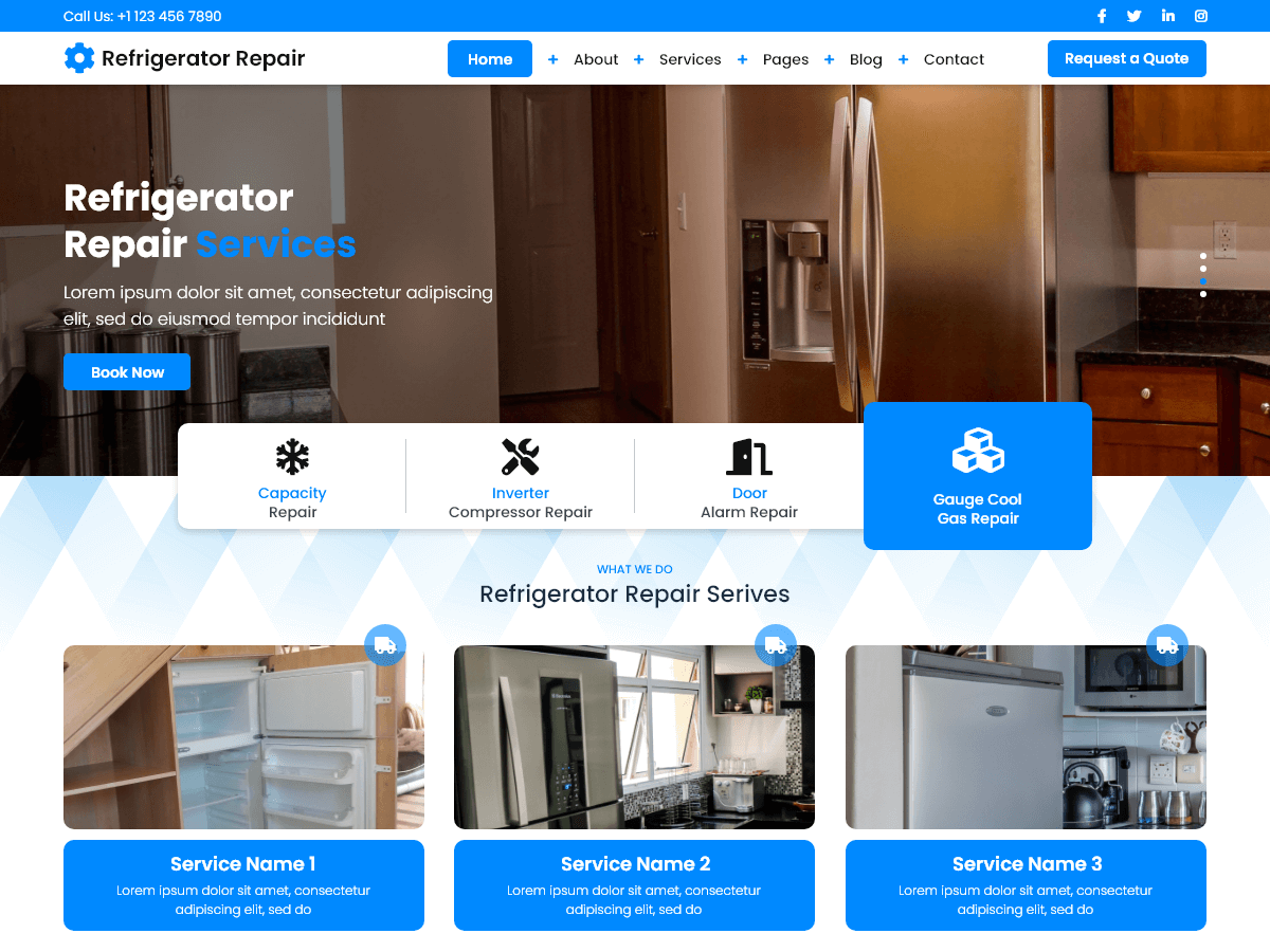 Refrigerator Repair theme screenshot