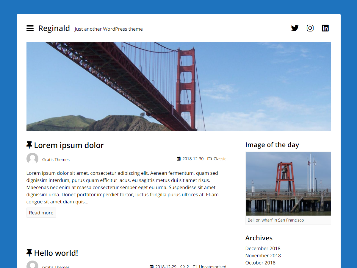 Reginald theme screenshot