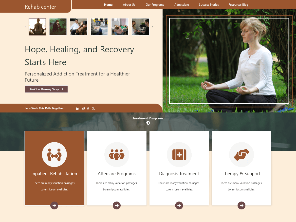 Rehab Center theme screenshot