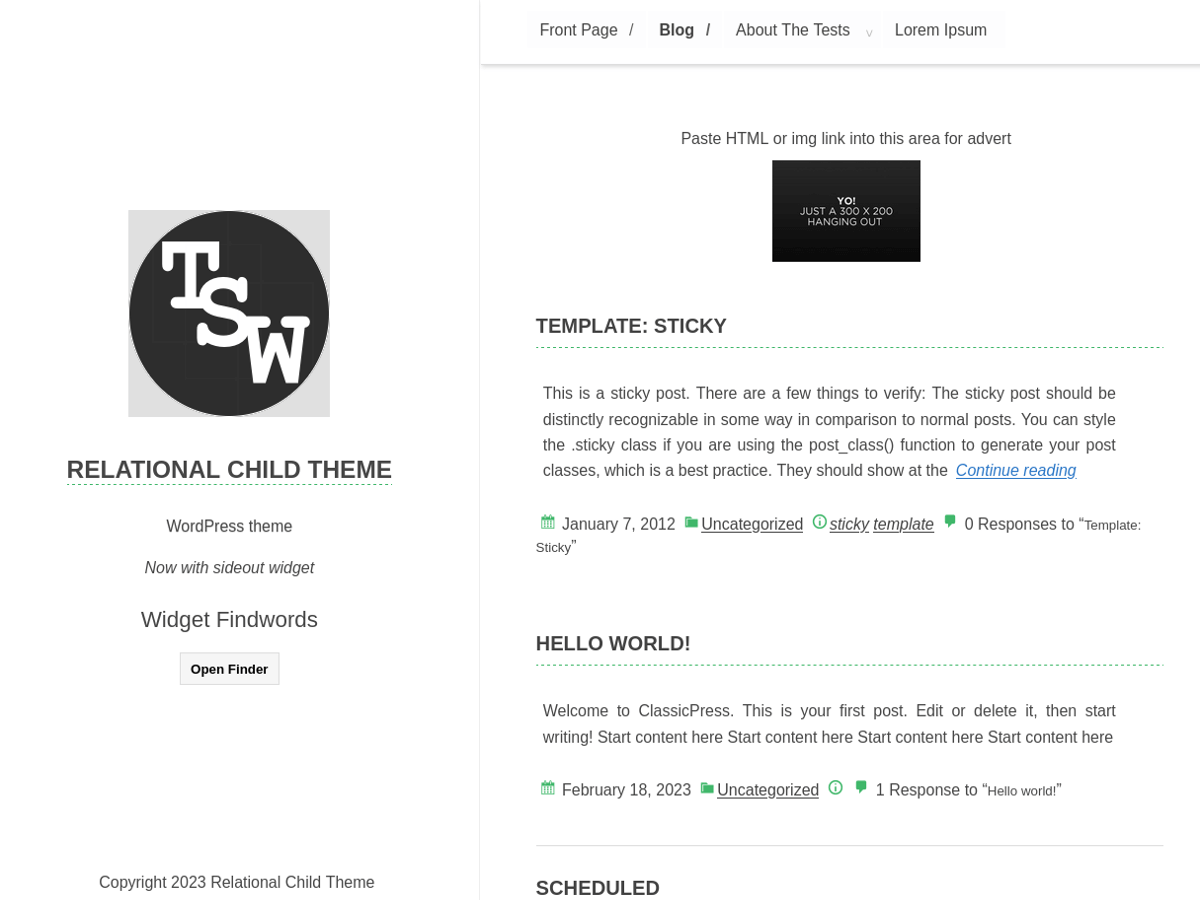 Relational Child theme screenshot