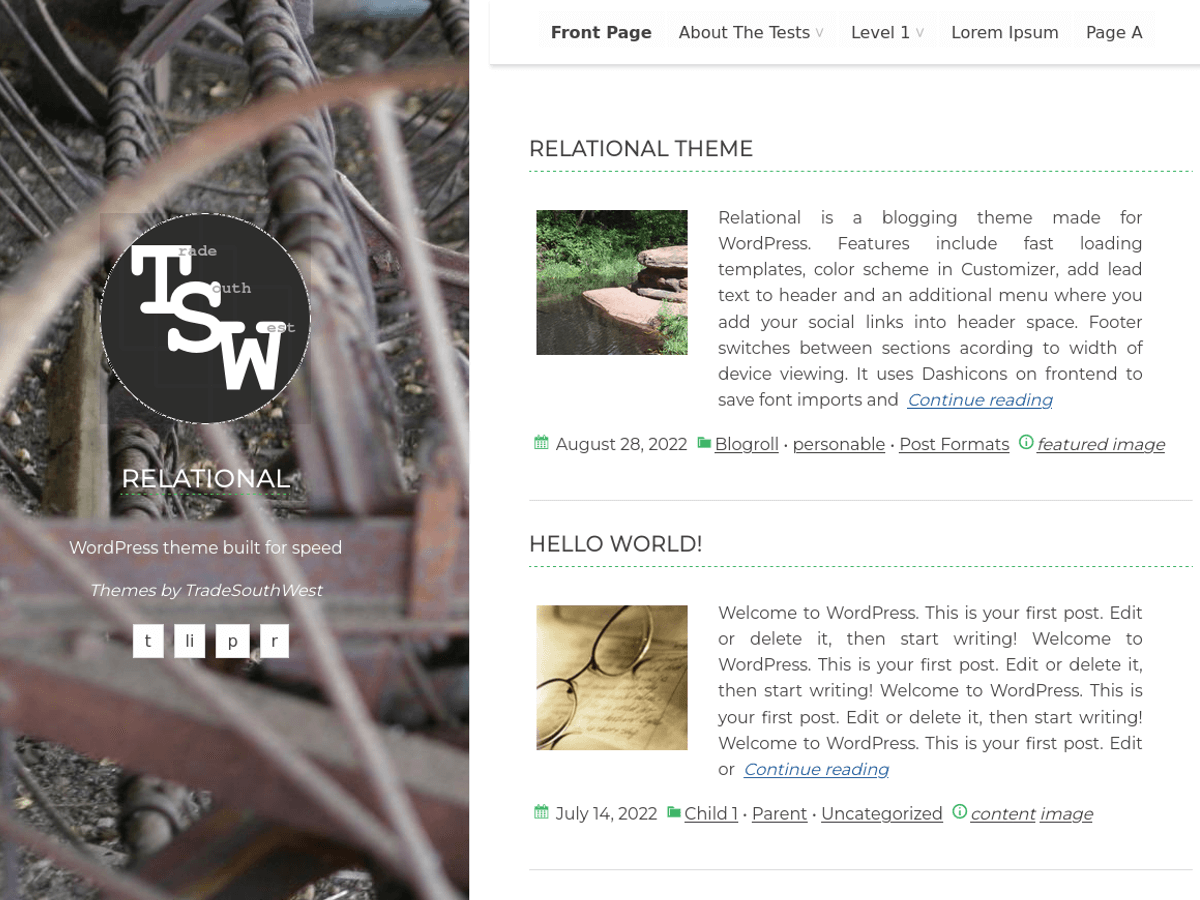Relational theme screenshot