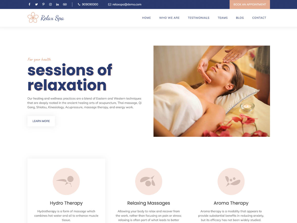 Relax Spa theme screenshot