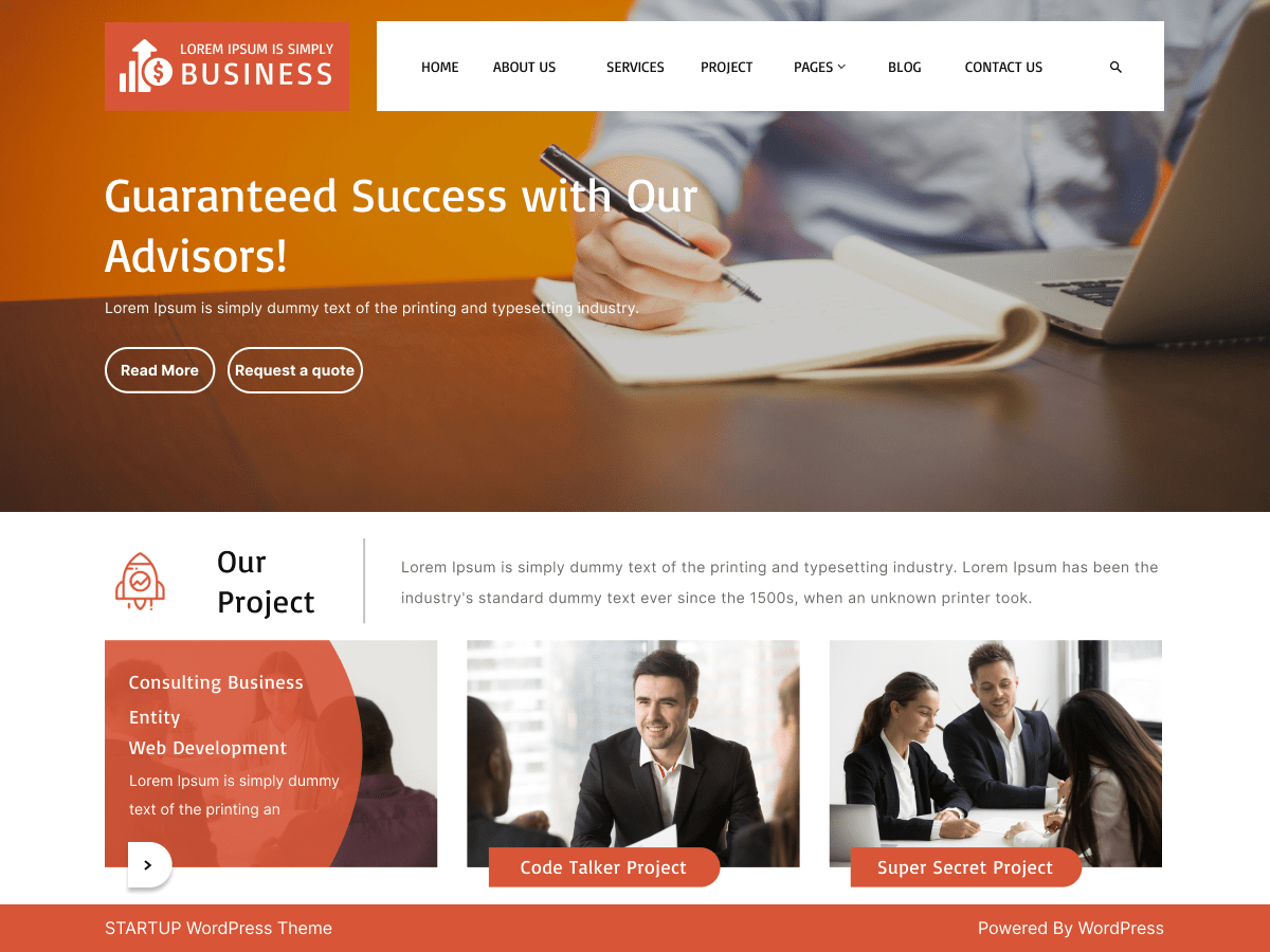 Remote Startup Solutions theme screenshot