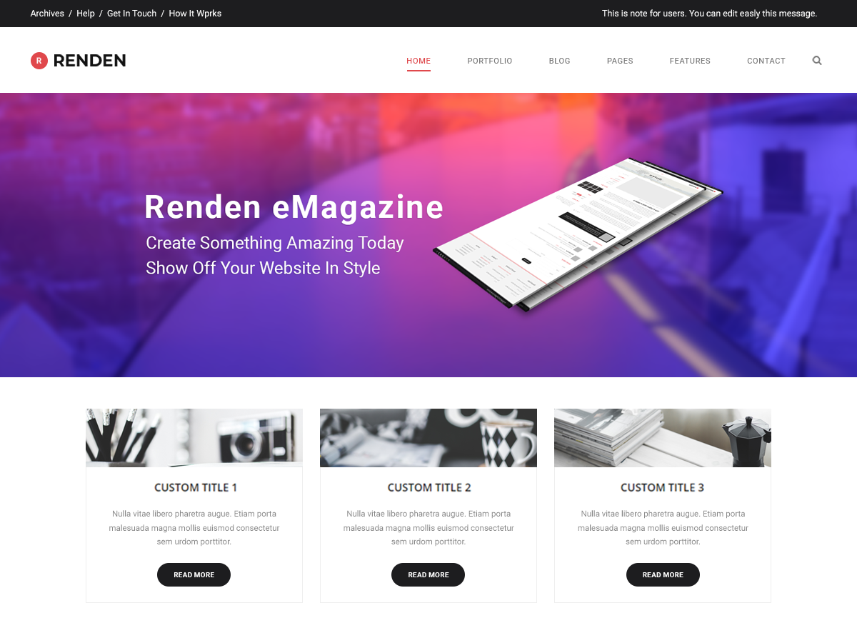 Renden eMagazine theme screenshot