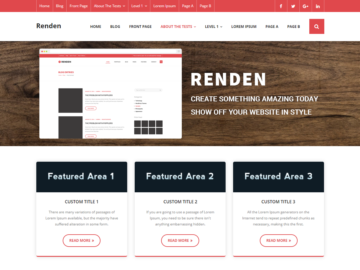 Renden Minimal theme screenshot
