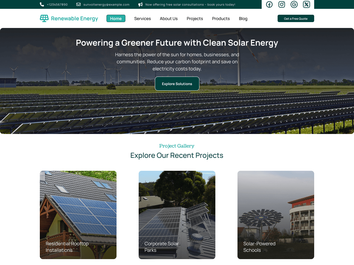 Renewable Energy Lite theme screenshot