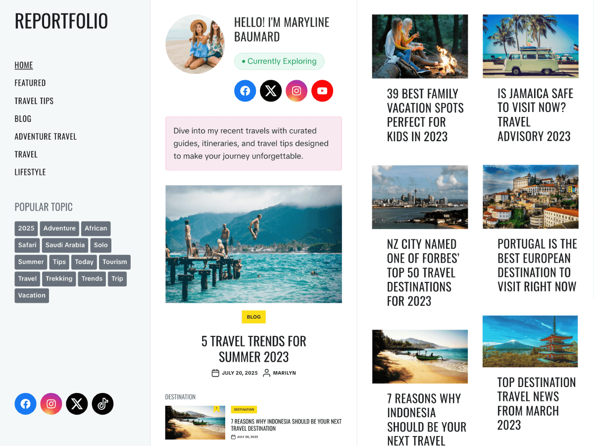 RePortfolio theme screenshot