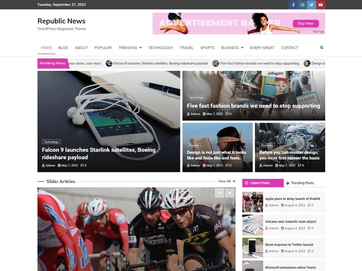 Republic News theme screenshot