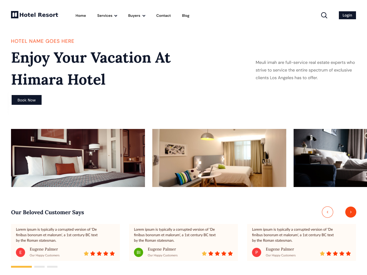 Resort Hotel Inn theme screenshot