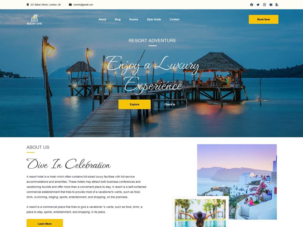 Resort One theme screenshot