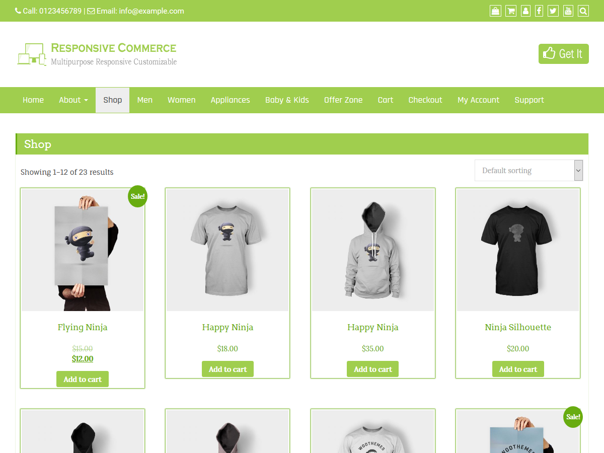 Responsive Commerce theme screenshot