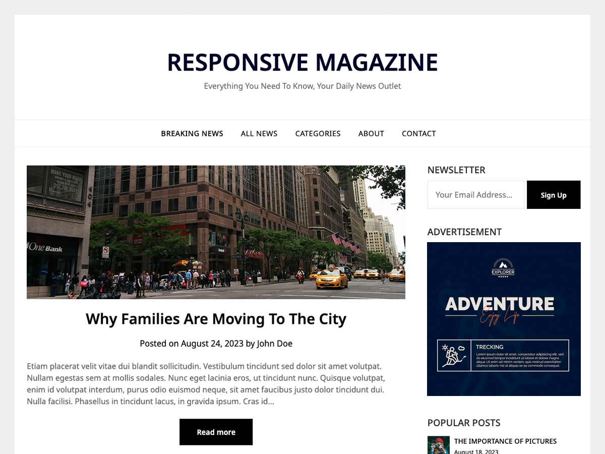 Responsive Magazinely theme screenshot