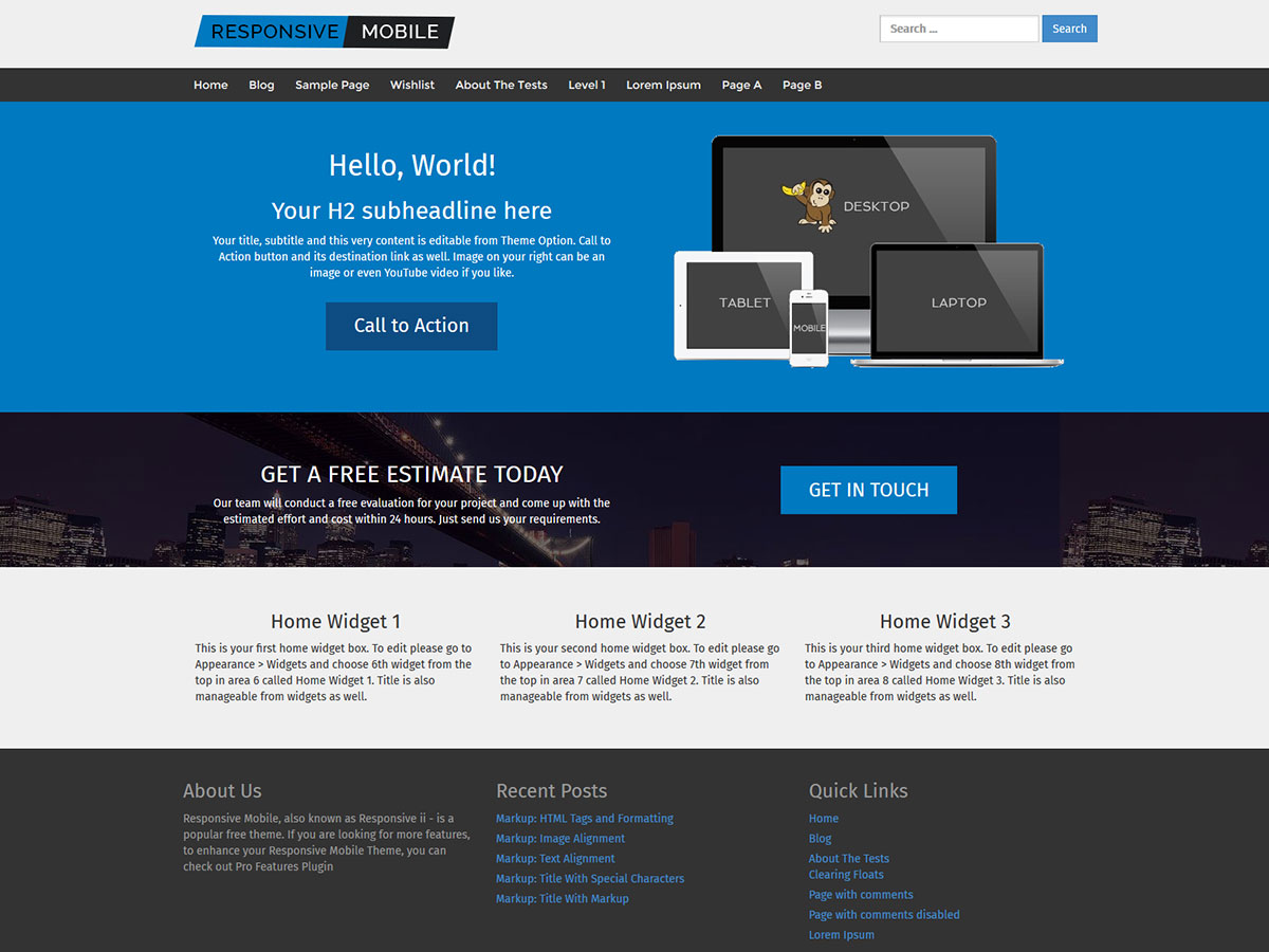 Responsive Mobile theme screenshot