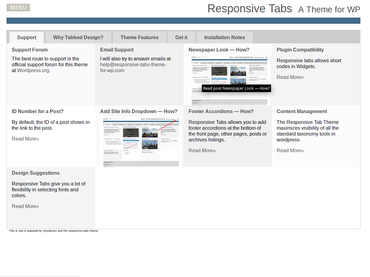 Responsive Tabs theme screenshot