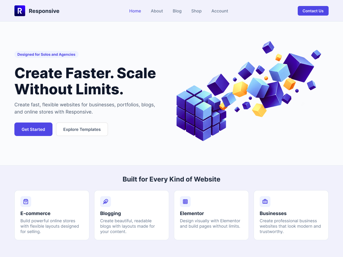Responsive theme screenshot