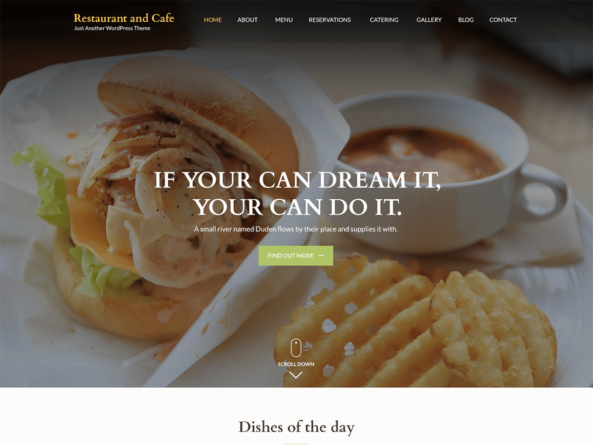 Restaurant and Cafe theme screenshot