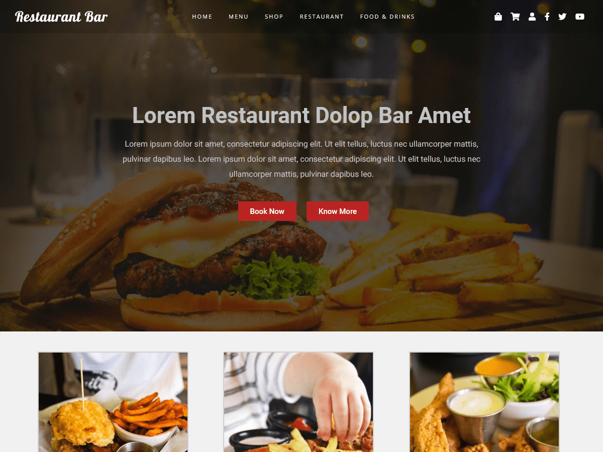 Restaurant Bar theme screenshot