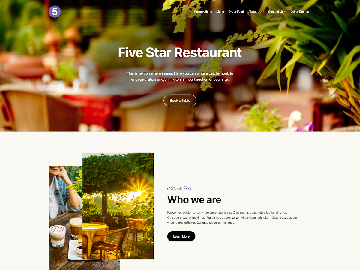 Restaurant Block theme screenshot