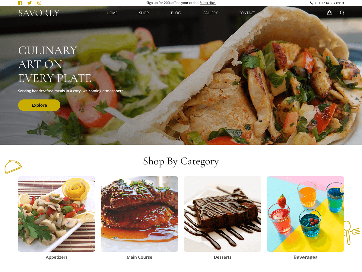 Restaurant Brunch theme screenshot