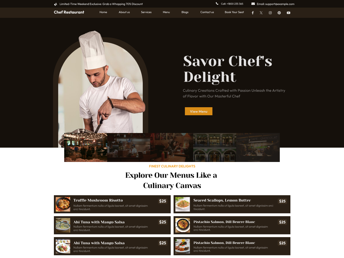 Restaurant Chef theme screenshot