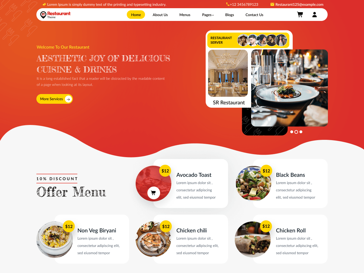 Restaurant Eatery theme screenshot