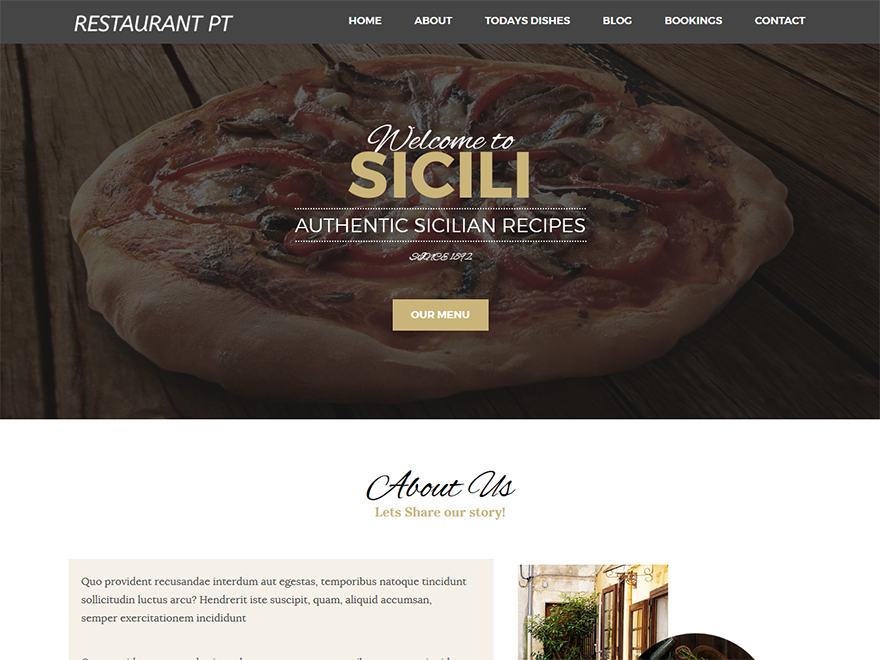 Restaurant PT theme screenshot
