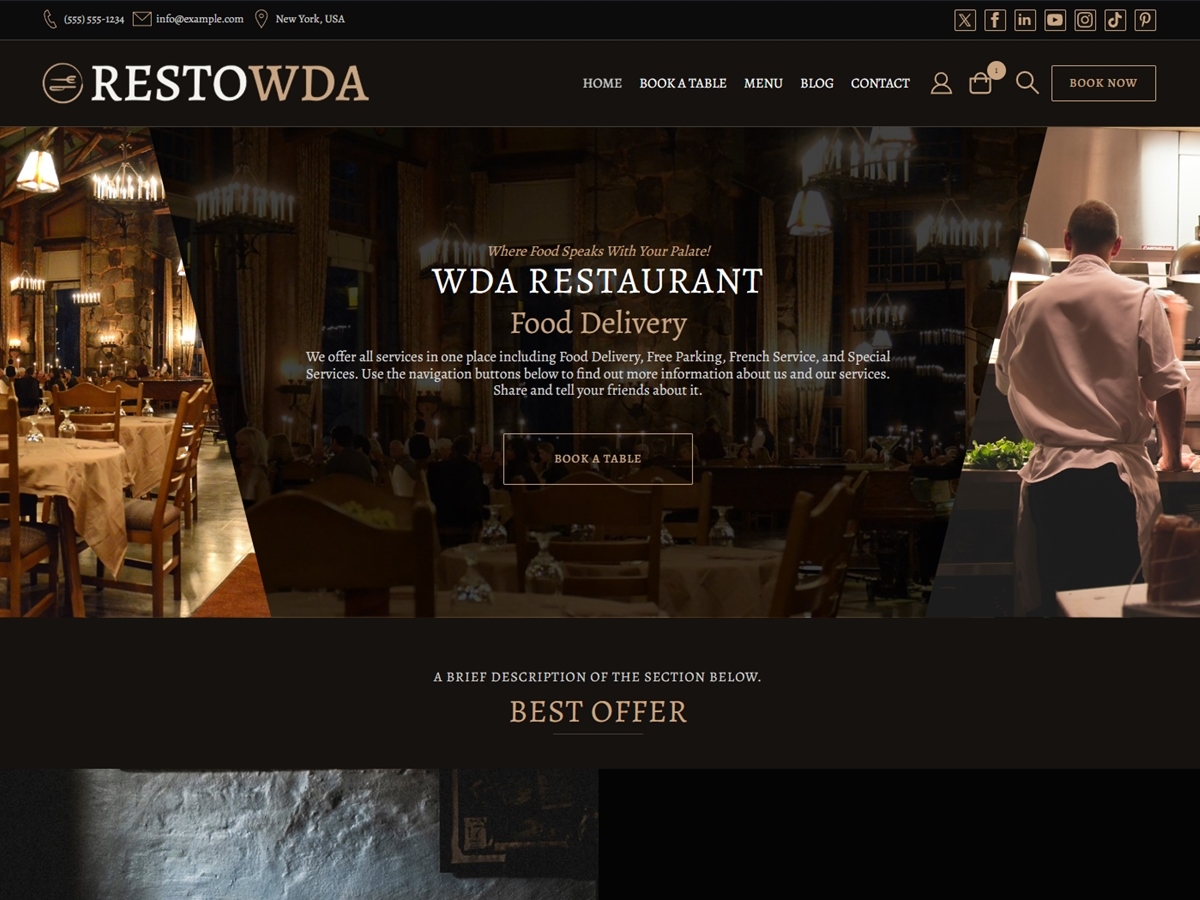 Restaurant WDA theme screenshot