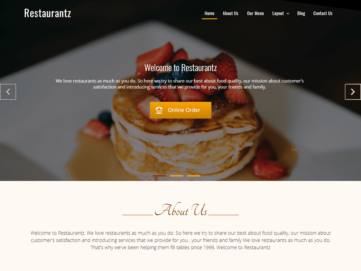 Restaurantz theme screenshot