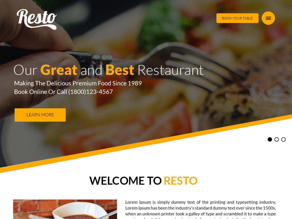 Resto theme screenshot
