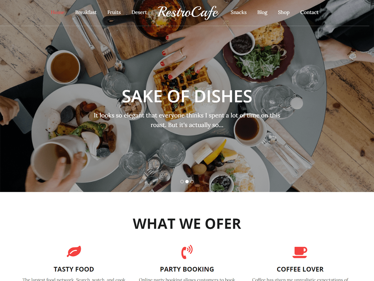 Restro Cafe theme screenshot