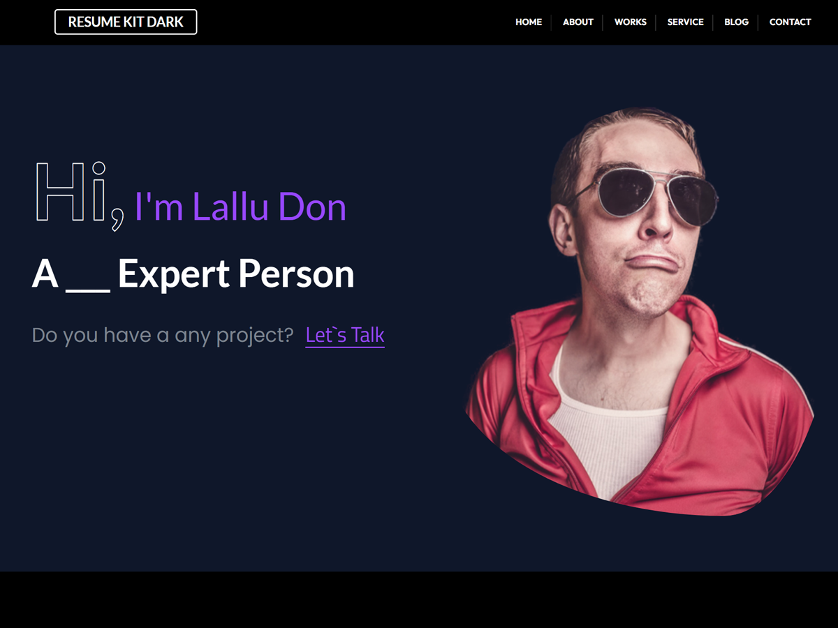 Resume Kit Dark theme screenshot
