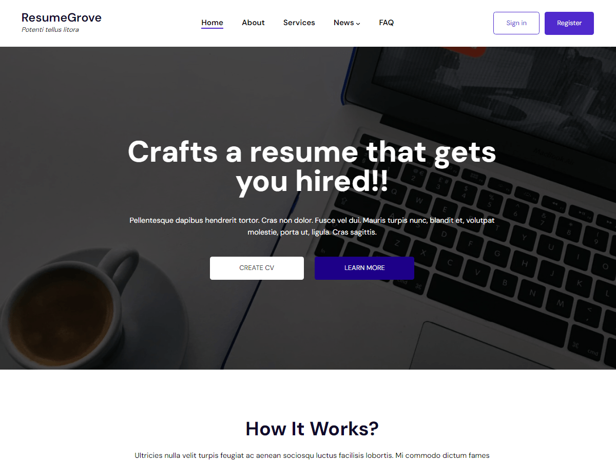 ResumeGrove theme screenshot