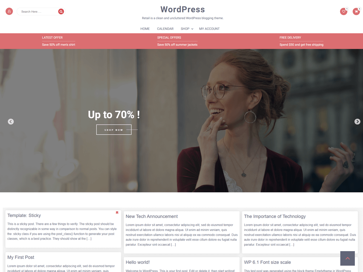Retail Blogging theme screenshot