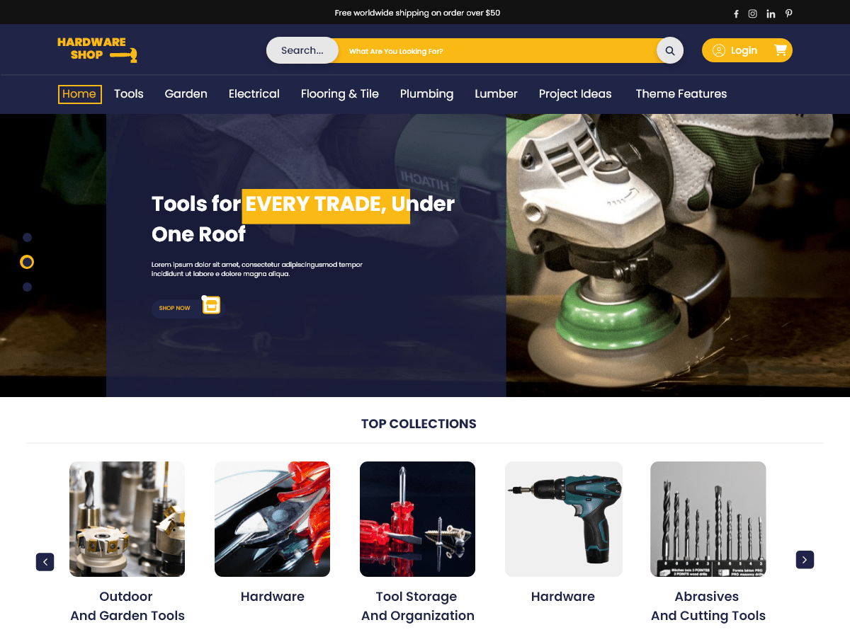 Retail Hardware Store theme screenshot