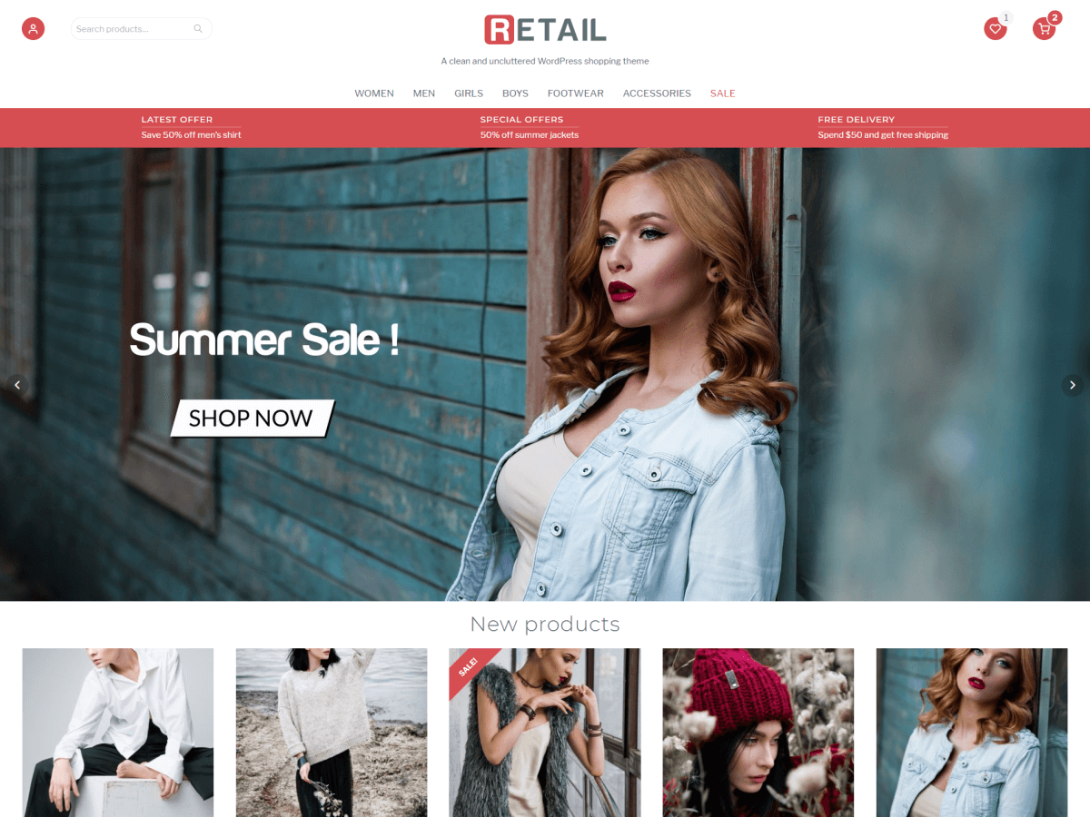 Retail theme screenshot