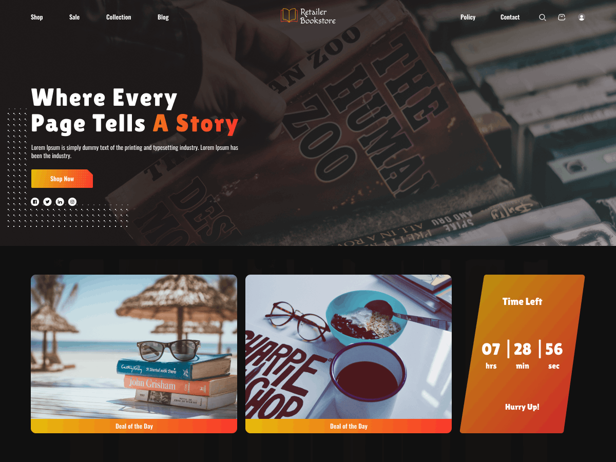 Retailer Bookstore theme screenshot