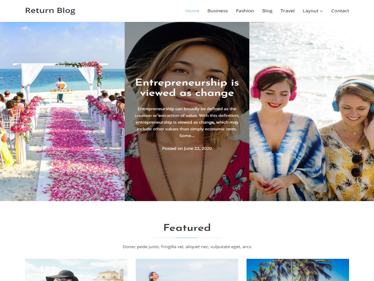 Return Blog theme screenshot