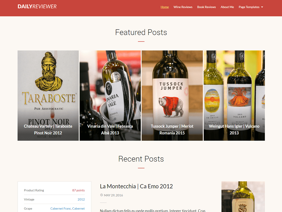 Reviewer theme screenshot