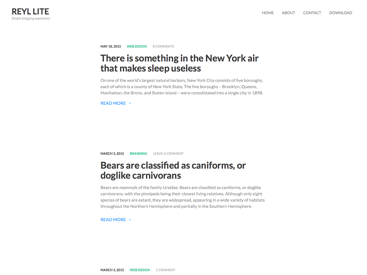Reyl Lite theme screenshot