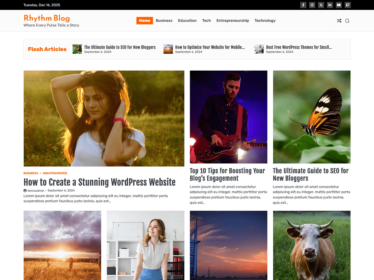 Rhythm Blog theme screenshot