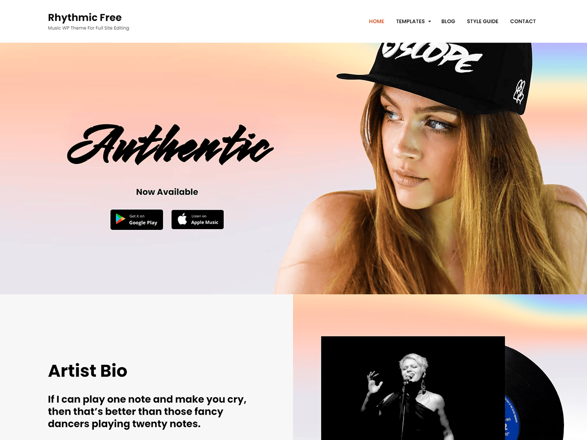 Rhythmic theme screenshot